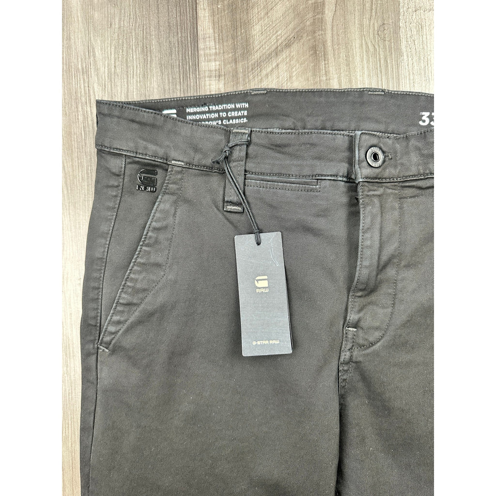 G-Star Raw Skinny Bracket Superstretch Twill Chino Pants in Dark Black — Size 33