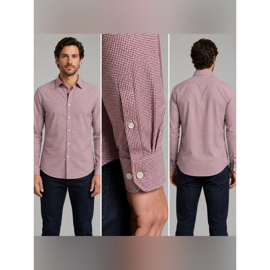 Boss Hugo Boss Red Stitched Regular Fit Long Sleeve Button Down - XL