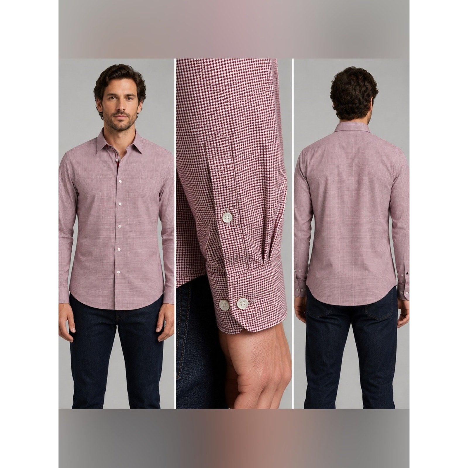 Boss Hugo Boss Red Stitched Regular Fit Long Sleeve Button Down - XL