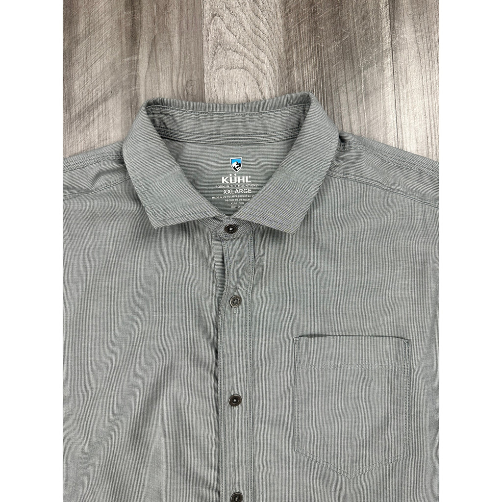 Kuhl Micro Stripe Long Sleeve Shirt in Gray, White — Size 2XL // Preowned