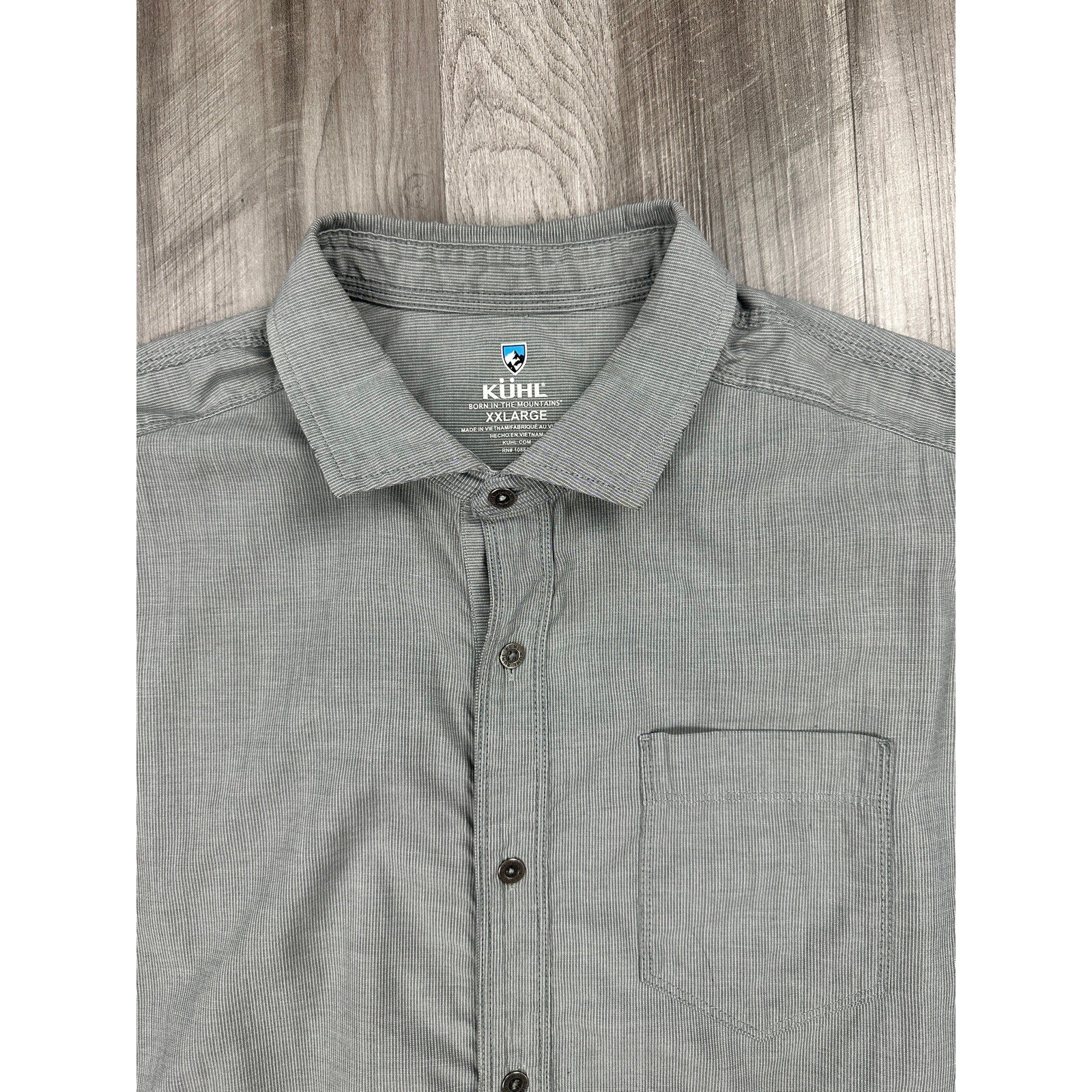 Kuhl Micro Stripe Long Sleeve Shirt in Gray, White — Size 2XL // Preowned