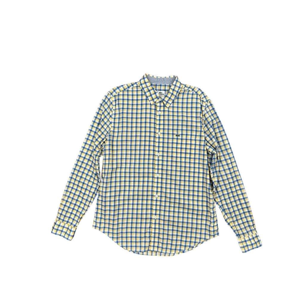 Lacoste Regular Fit Poplin Check Long Sleeve Shirt — Size 42 (Large) // Preowned