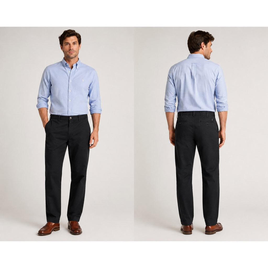 Polo Ralph Lauren Classic Fit Cotton Twill Chino Pants in Black — Size 38 // Preowned