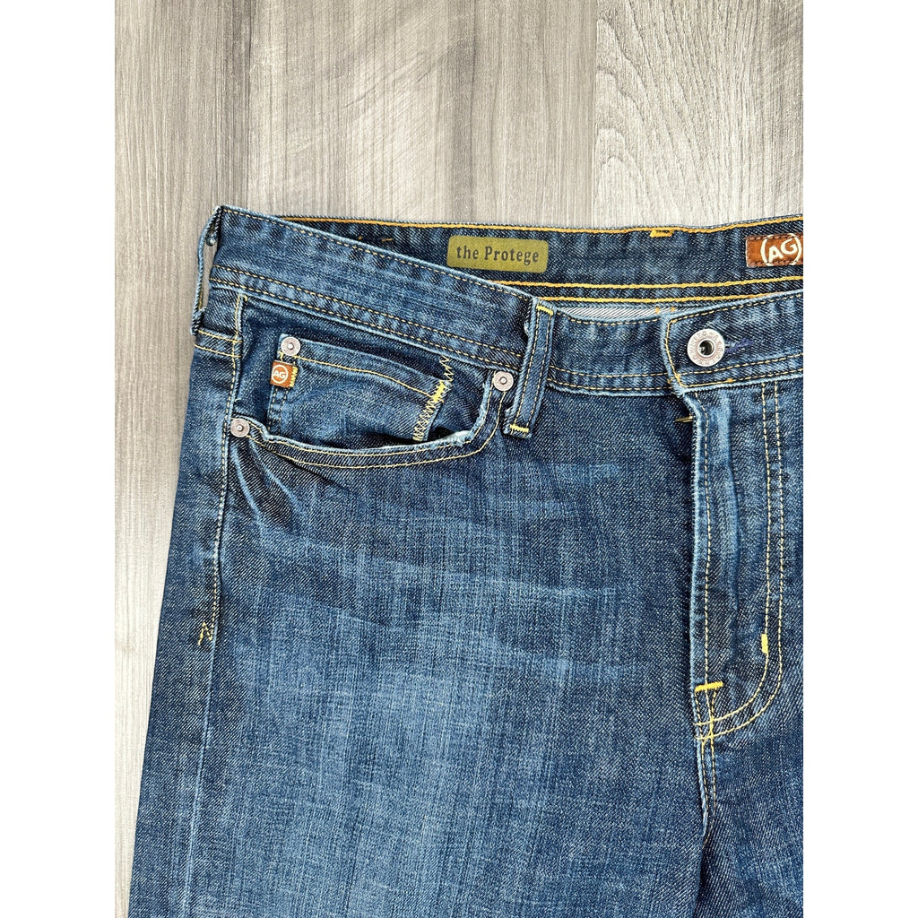 Adriano Goldschmied The Protégé Made in USA Brahms Straight Leg Jeans in Kelly Blue — Size 36x32 // Preowned