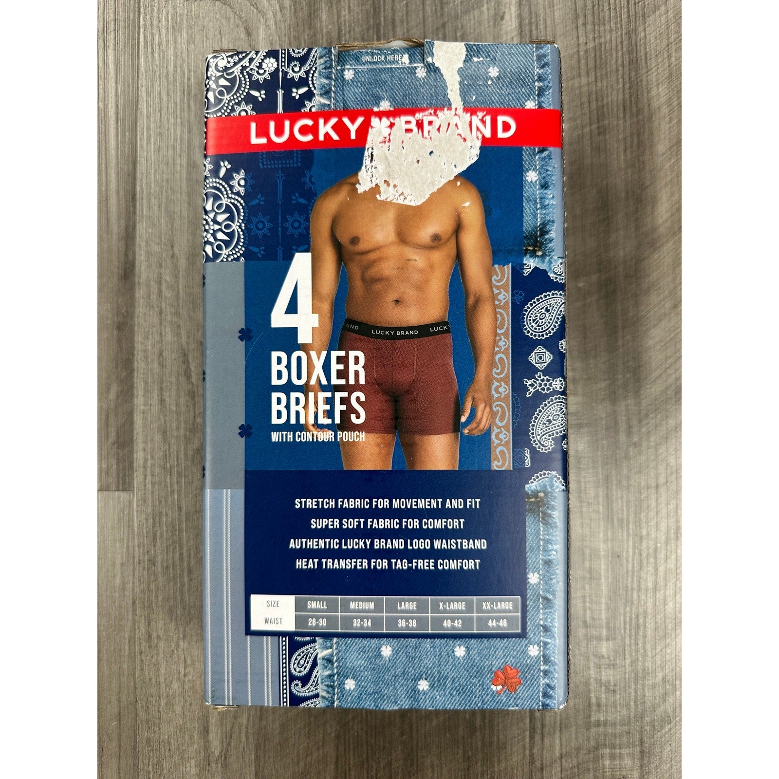 Lucky Brand Essential Soft Contour Pouch Boxer Briefs 4-Pack — Size Large
