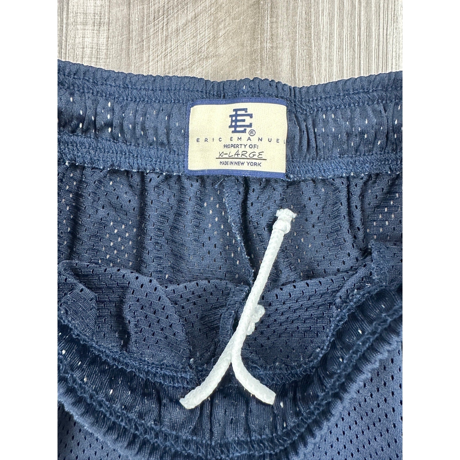 Eric Emanuel Bolt Mesh Gym Shorts in Navy, Blue and White — Size XL // Preowned