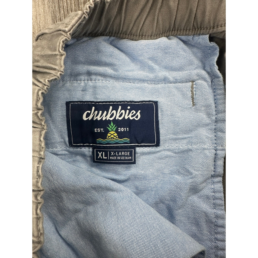 Chubbies 5.5-Inch Elastic Waist Chino Shorts in Gray Khaki — Size XL // Preowned