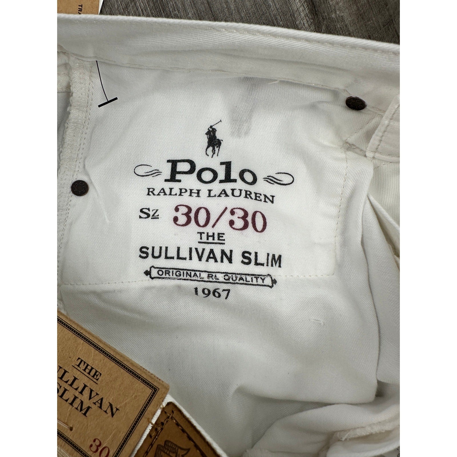 Polo Ralph Lauren Sullivan Slim Pony AOP Stitched Jean in White — Size 30x30