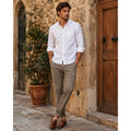 Meyer New York Modern Slim Fit French Pocket Chinos in Light Brown — Size 34 // Preowned