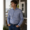 Gitman Bros. Made in USA Checkered Long Sleeve Button Down in Blue and White — Size Large // Preowned