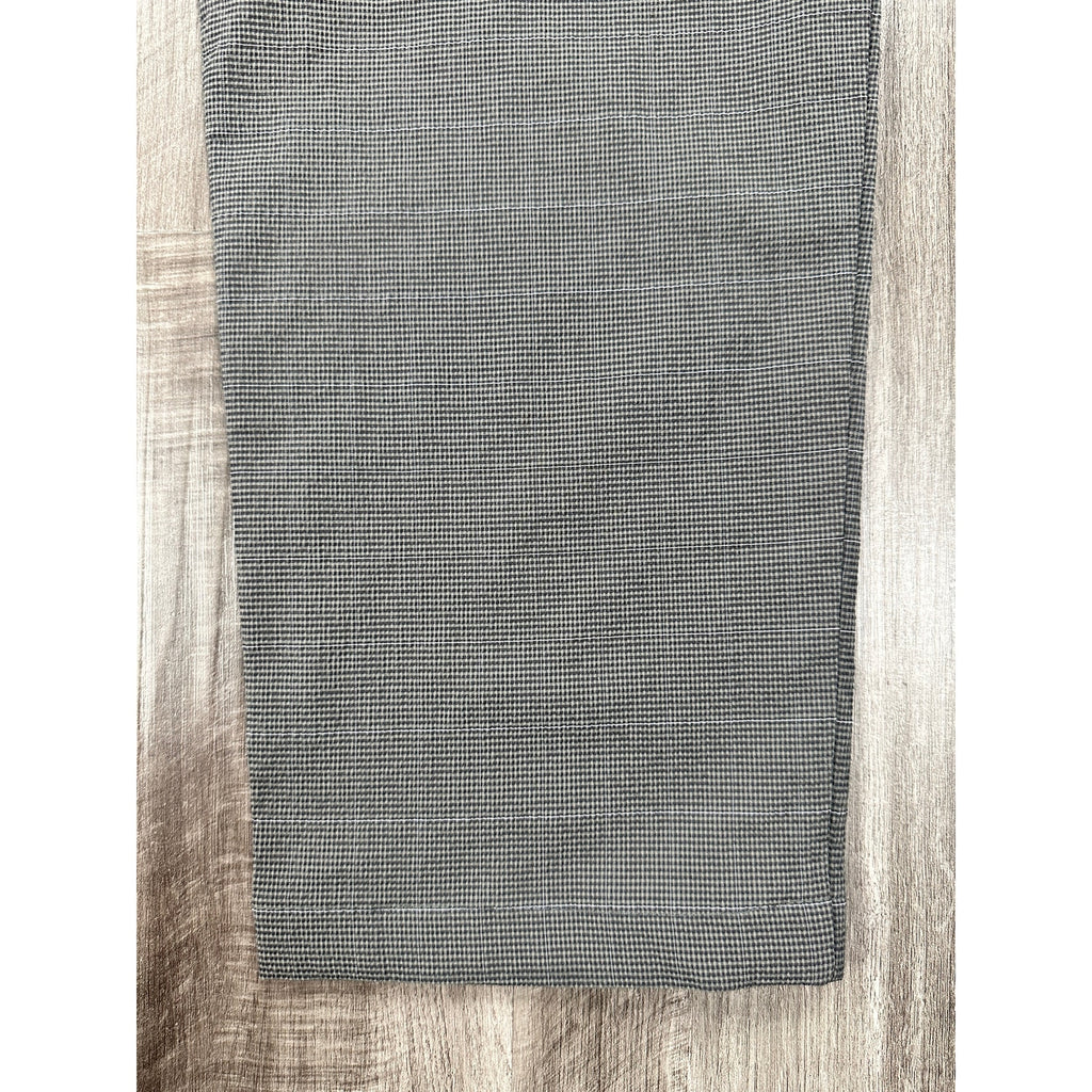 Theory Zaine Seersucker Kelso Check Drawstring Pants in Gray Charcoal and White — Size 36 // Preowned