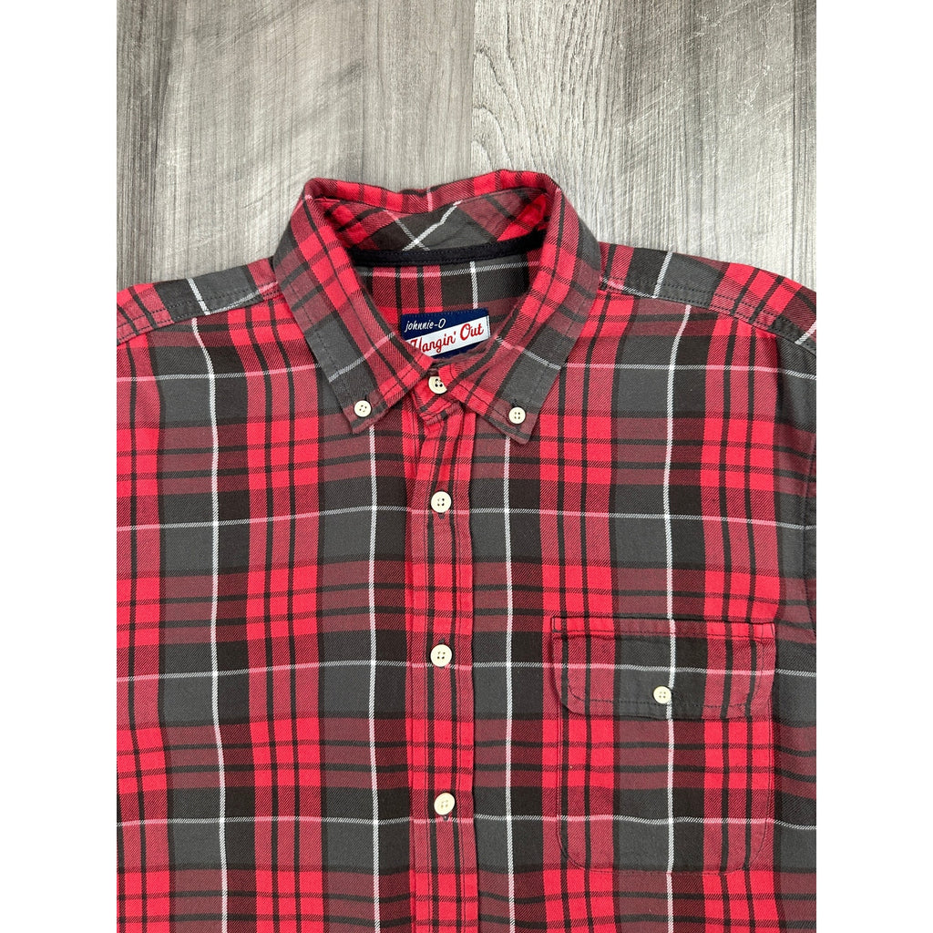 Johnnie-O Luca Flannel Plaid Long Sleeve Shirt — Size Medium // Preowned