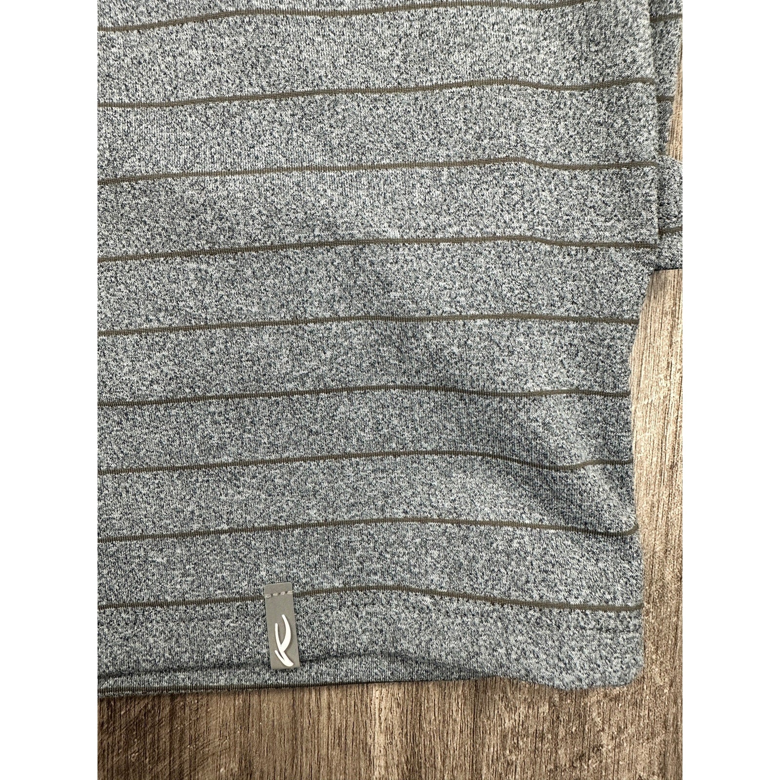 KJUS Soren Melange Stripe Long Sleeve Polo in Petrol Blue, Iron — Size 50 (Medium)