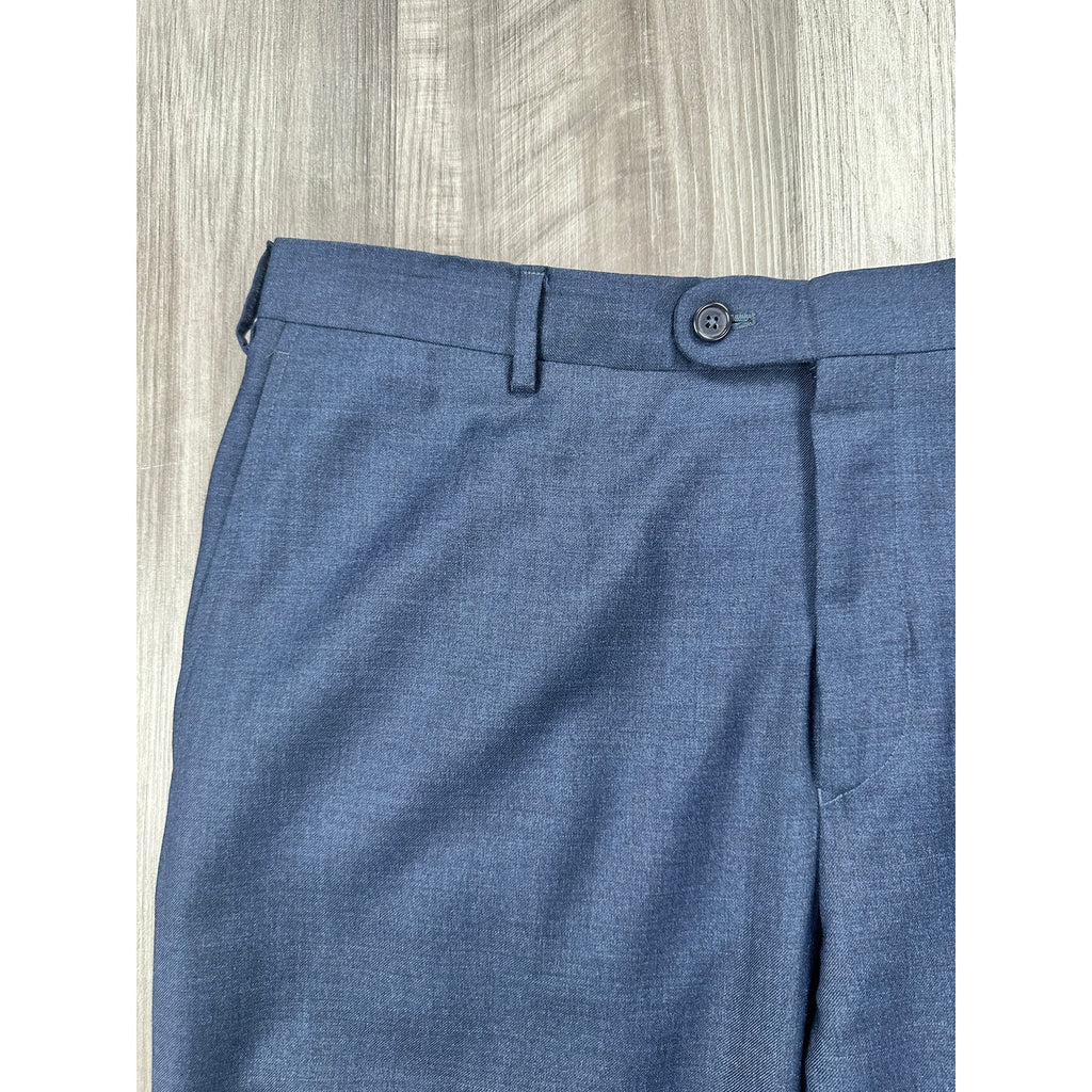 Santorelli Platinum Loro Piana New Zealand Wool Stretch Pants in Navy — Size 38 // Preowned