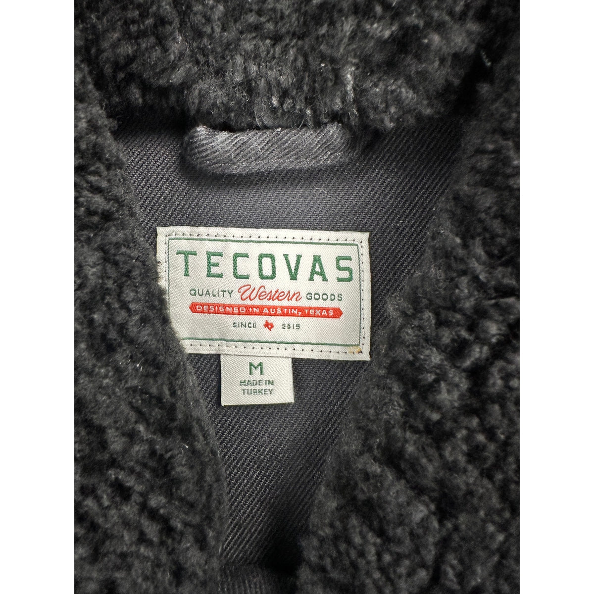 Tecovas Overnight Trucker Sheepskin Collar Denim Jacket — Size Medium // Preowned