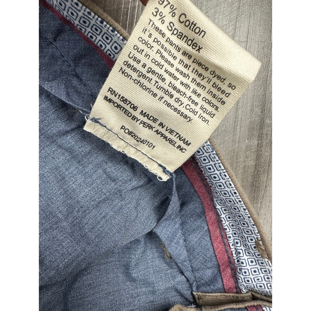 Perk Feel Good Slim Fit Stretch Chinos in Dark Khaki — Size 33x30 // Preowned