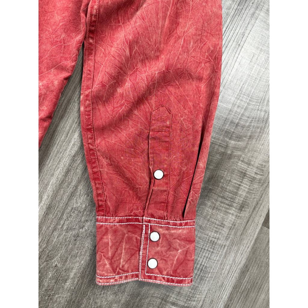 Rock & Roll Cowboy Vintage Washed Long Sleeve Pearl Snap in Brick Red — Size 2XL // Preowned