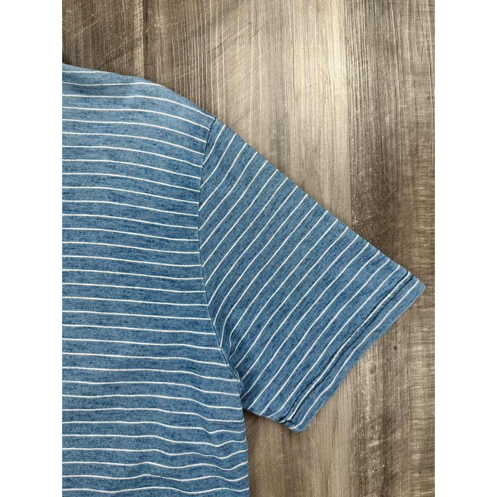 Faherty Indigo Dyed Striped Polo — Size Medium // Preowned