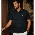 Robert Graham Rossi Skull and Rose Logo Black Classic Fit Polo - Small