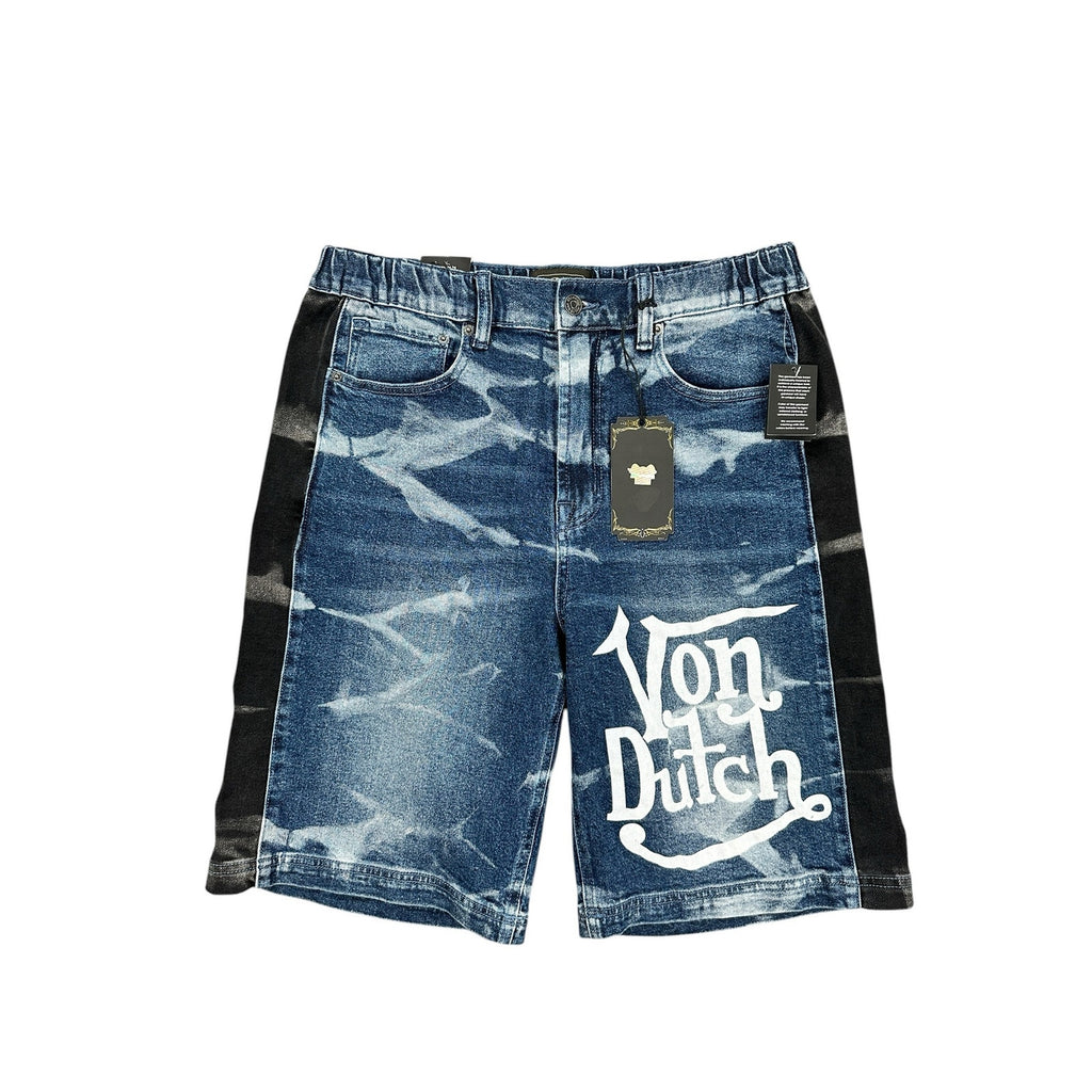 Von Dutch Denim Elastic Waist Shorts in Highblow Wash — Size Medium