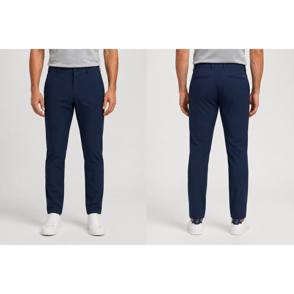 Mizzen+Main Helmsman 5 Pocket Slim Fit Performance Chino Pants in Navy — Size 32x30 // Preowned