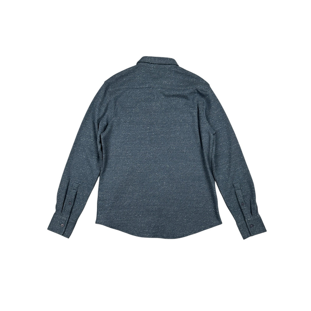 Robert Graham Vigano Knit Classic Fit Long Sleeve Over Shirt in Blue — Size Medium