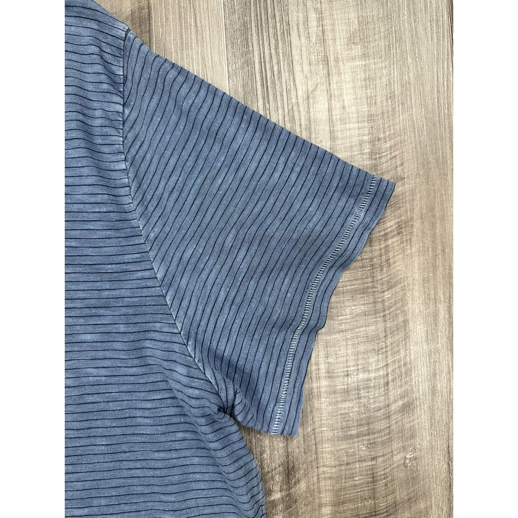 Marine Layer Respun Striped Vintage Washed Short Sleeve Henley Tee — Size XL // Preowned