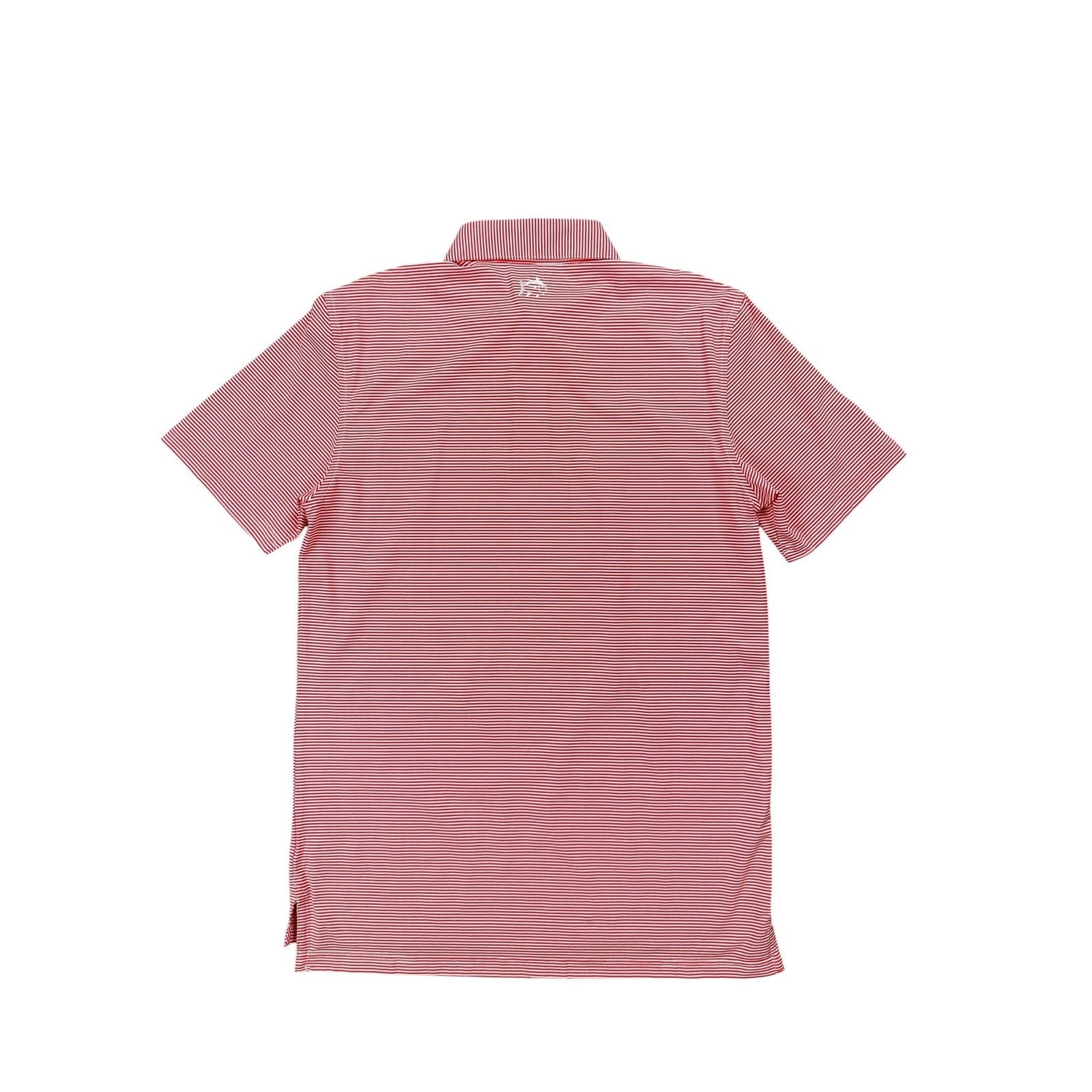 Southern Tide Brrr Meadowbrooke Striped Golf Polo in Poppy Red and White — Size Small