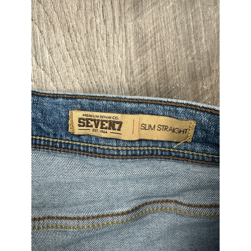 Seven7 Jean Co. Slim Straight Leg Premium Denim Jean in Light Wash — 32x32