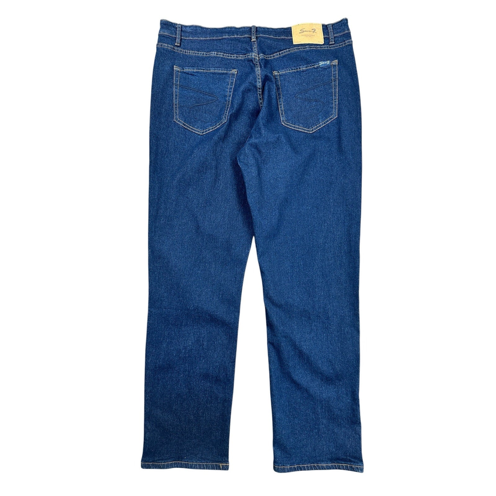 Seven7 Slim Straight Stretch Jean in Dark Rinse — Size 38x32
