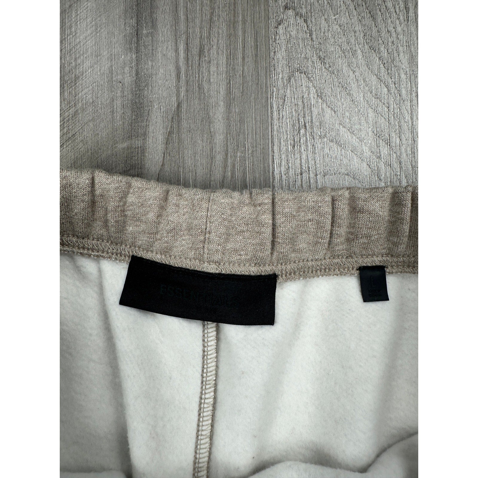Fear of God Essentials Classic Fleece Sweat Shorts in Light Heather Oatmeal Tan — Size Large // Preowned