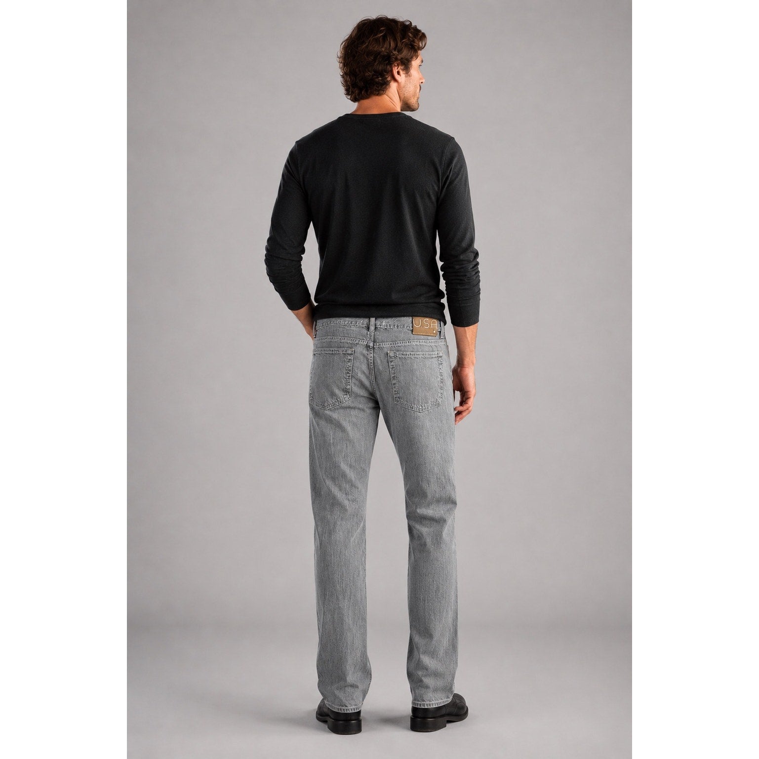 John Varvatos Star USA Authentic Fit Straight Leg Jean in Gray Wash — 36x30