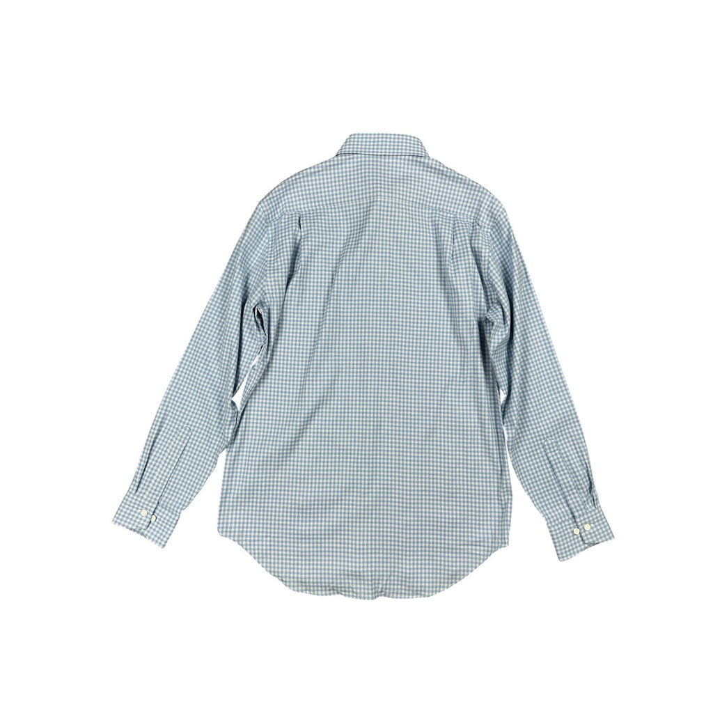Holderness & Bourne The McColl Signature Fit Plaid Long Sleeve Shirt in Bedford Blue — Size Large