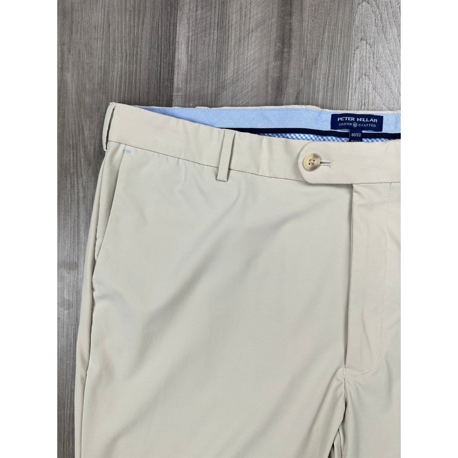 Peter Millar Crown Crafter Nylon Stretch Lunar Golf Pants in Cream — Size 40 // Preowned