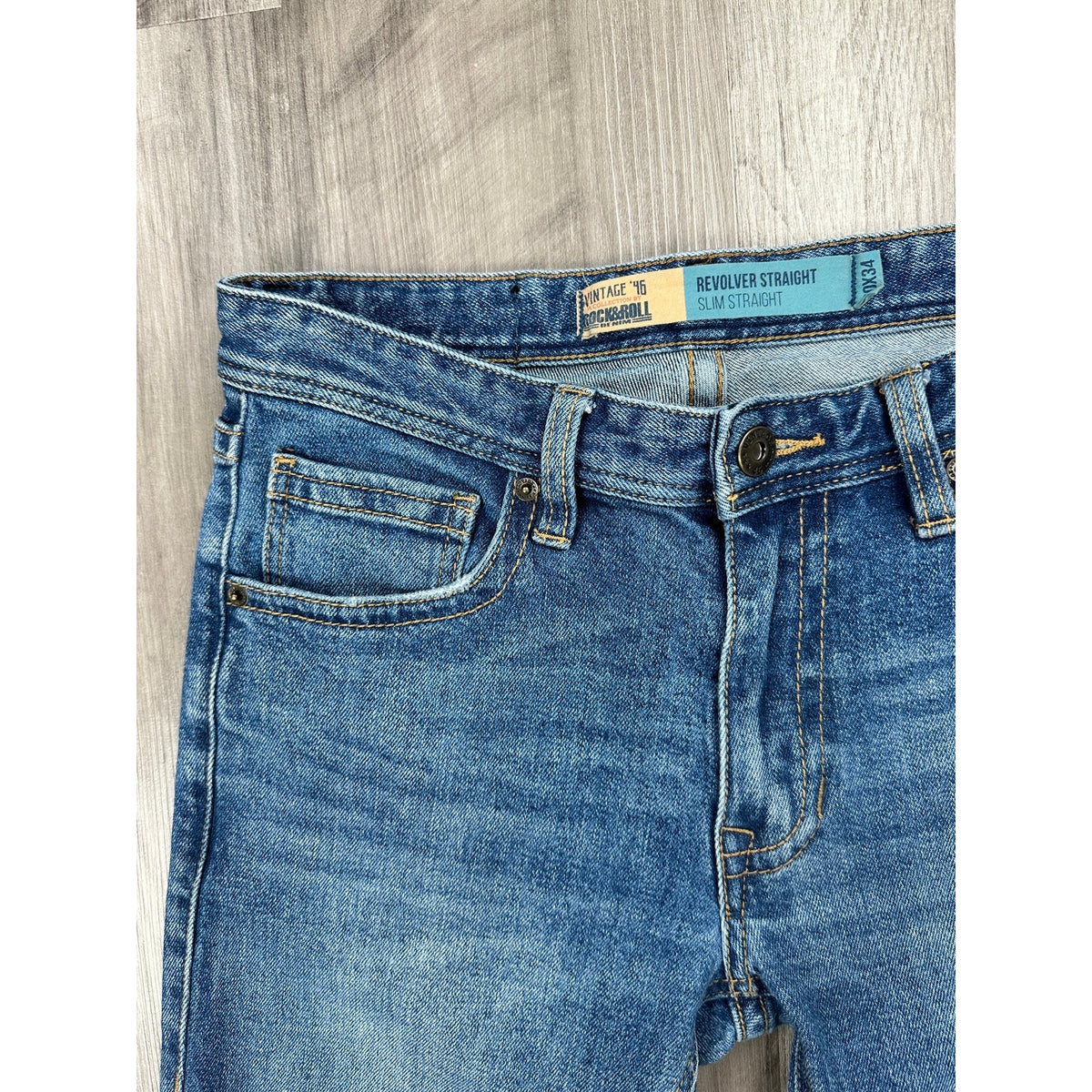 Rock & Roll Denim Vintage '46 Revolver Slim Straight Jeans — Size 30x34 // Preowned