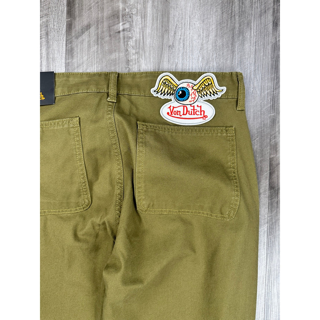 Von Dutch Straight Double-Knee Carpenter Pant in Sphagnum Green — Size 32