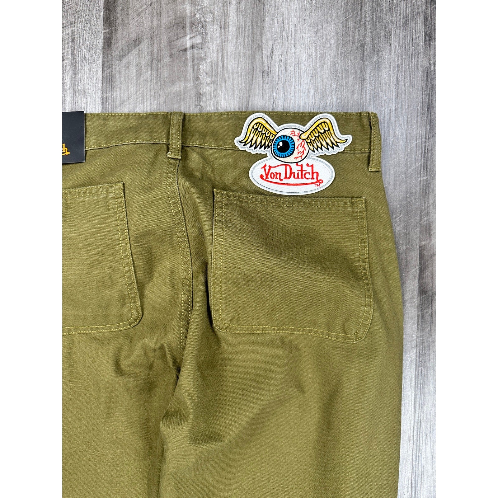 Von Dutch Straight Double-Knee Carpenter Pant in Sphagnum Green — Size 32