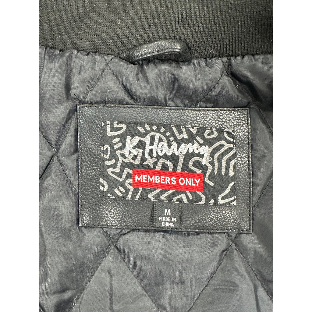 Members Only x Keith Haring Paradise Garage Racing Faux Leather Jacket — Size Medium