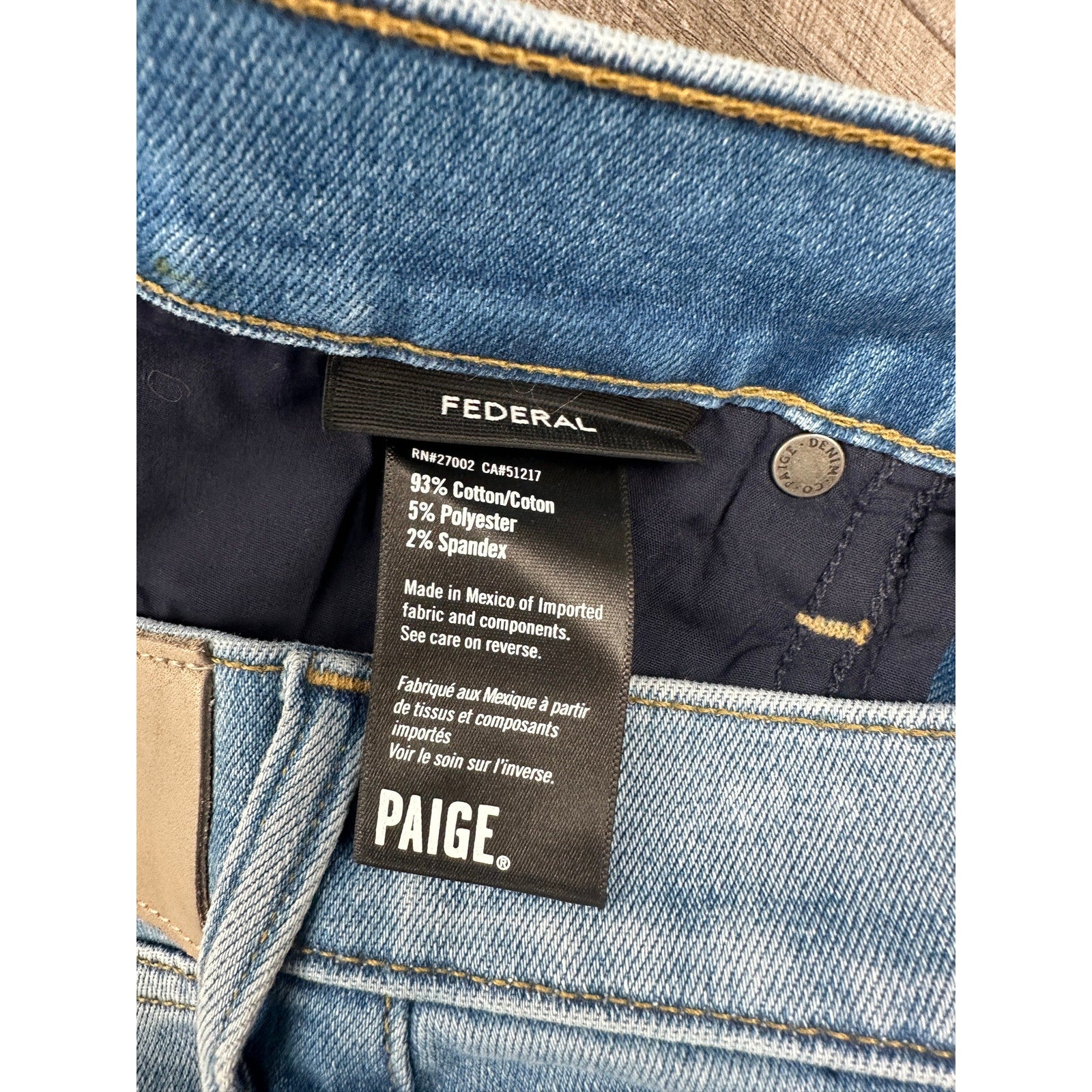 Paige Transcend Vintage Federal Nielson Slim Straight Jean in Nielson Blue — Size 29