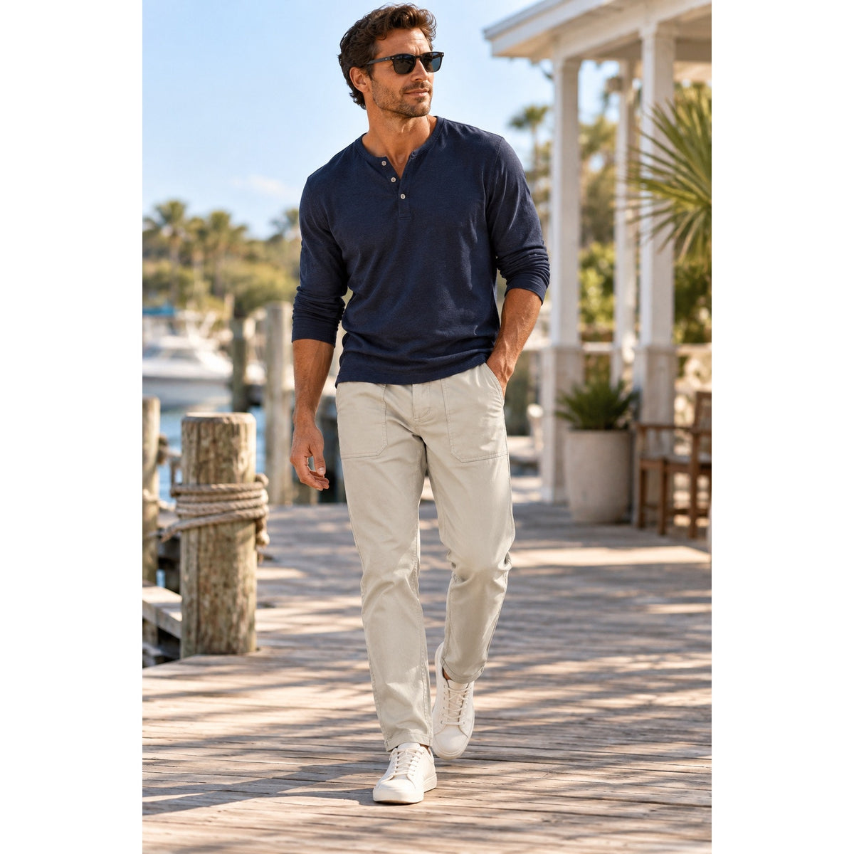 Mugsy Beachwoods Brushed Twill Drawstring 4 Way Stretch Pants — Size 35x32 // Preowned