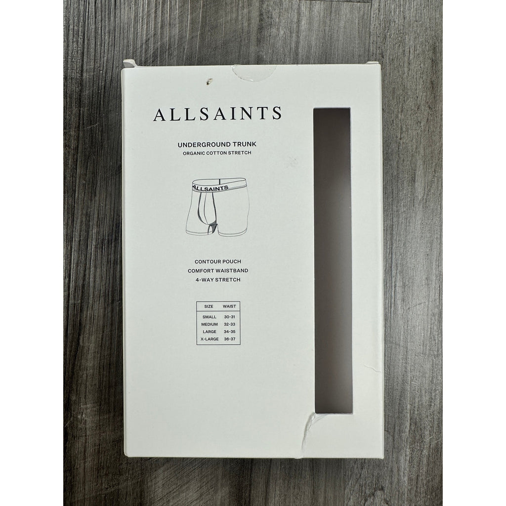All Saints Underground Organic Cotton 4-Way Stretch Trunk 3-Pack in Sport Grey — Size Small