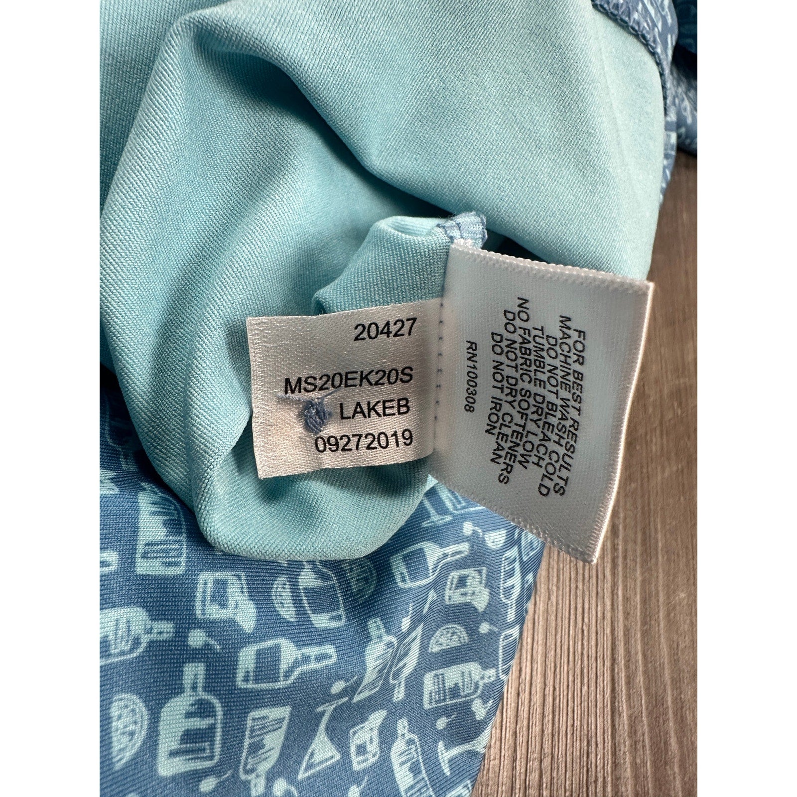 Peter Millar Crown Sport Oak Print Bourbon Jersey Polo in Slate Blue — Size 2XL