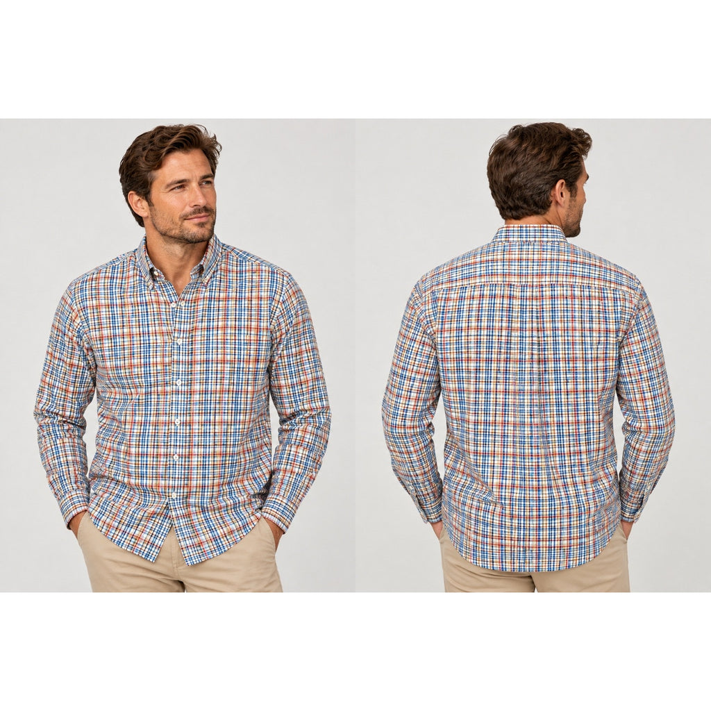 Peter Millar Crown Collection Plaid Long Sleeve Button Down Shirt — Size Large // Preowned