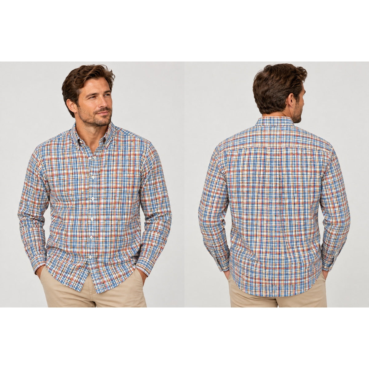 Peter Millar Crown Collection Plaid Long Sleeve Button Down Shirt — Size Large // Preowned