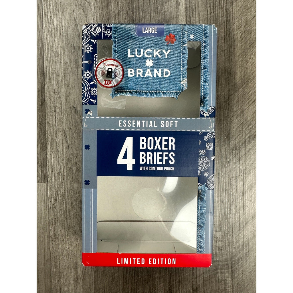 Lucky Brand Essential Soft Contour Pouch Boxer Briefs 4-Pack — Size Large