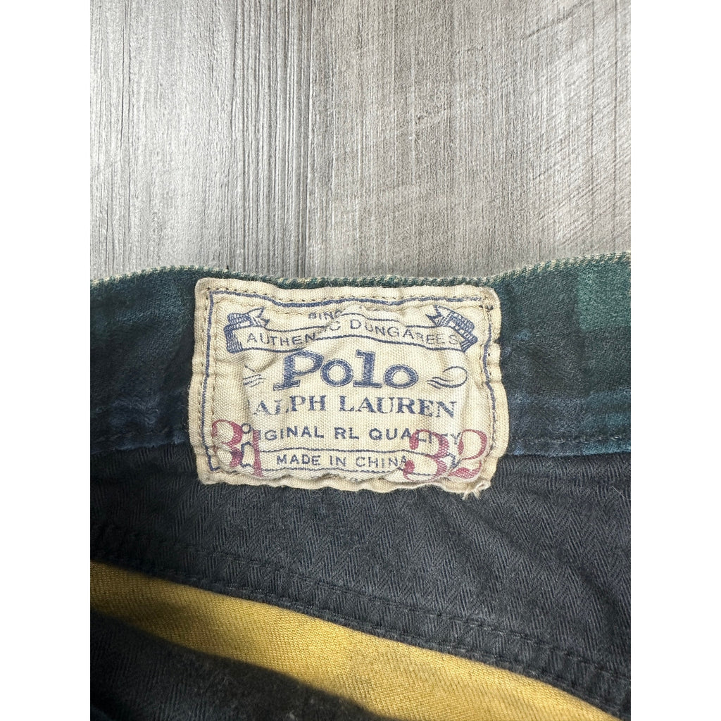 Polo Ralph Lauren Plaid Sullivan Slim Jean in Navy Green Yellow — Size 31x32 // Preowned