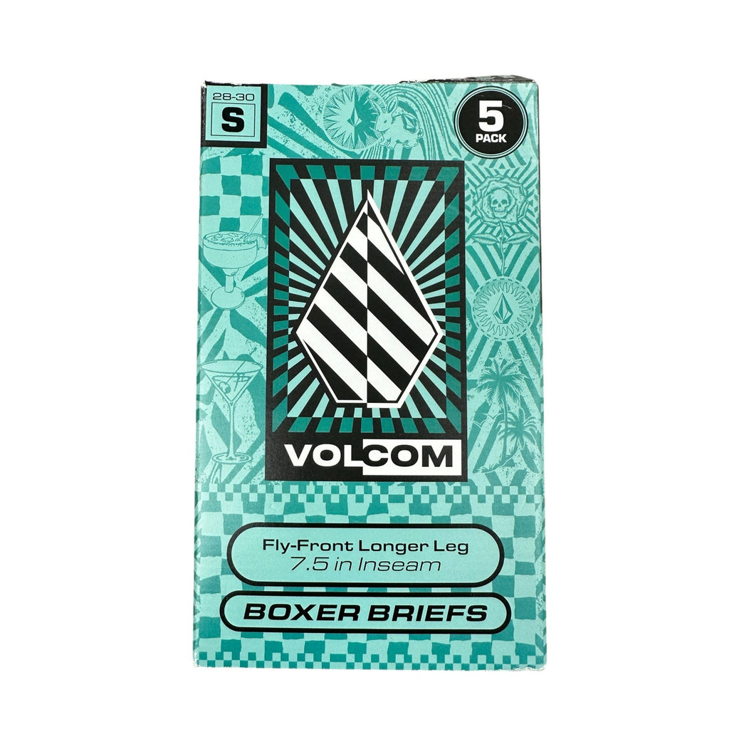 Volcom Performance Fly Front Longer Leg 7.5" Boxer Briefs - 5 Pack — Size Small