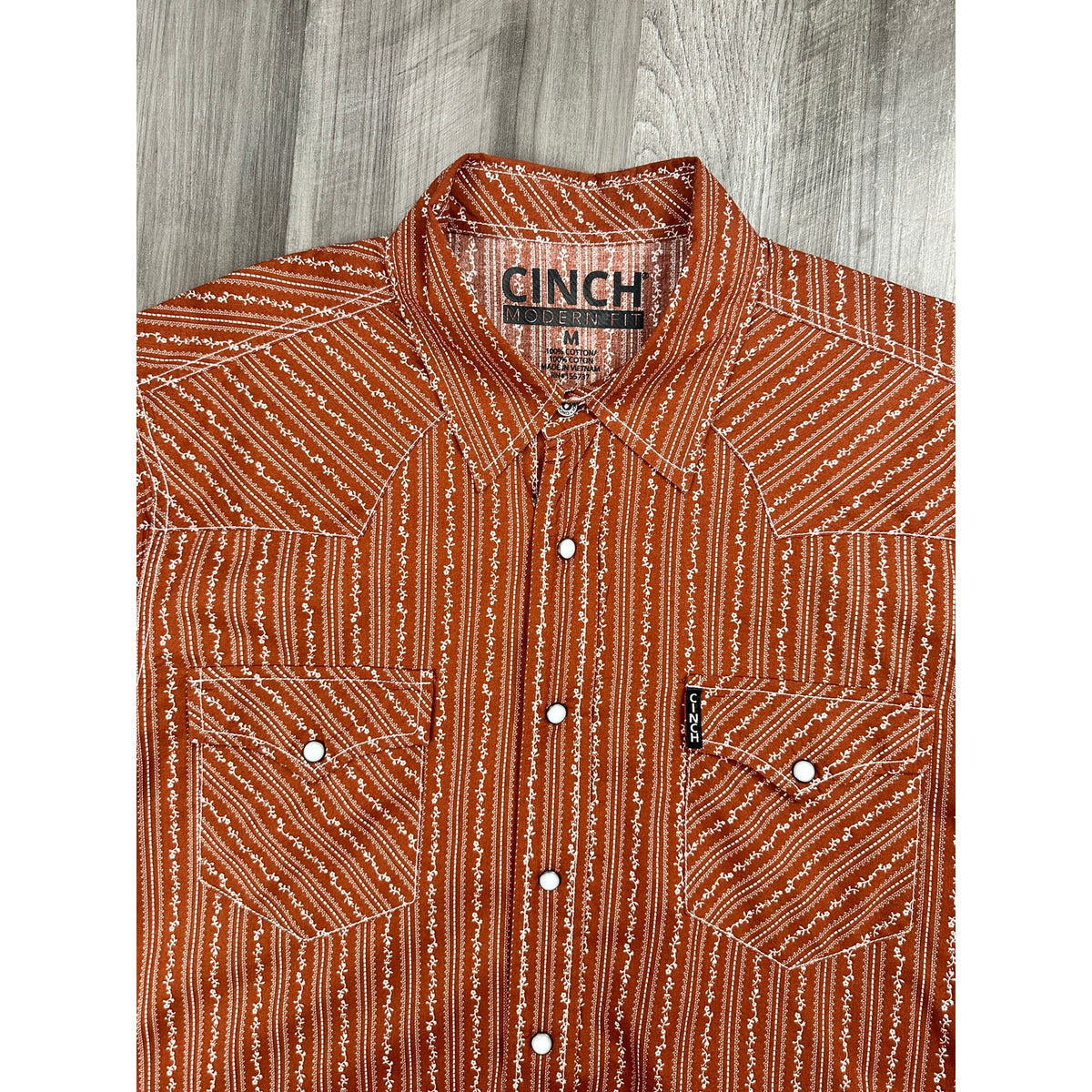 Cinch Modern Fit Western Long Sleeve Pearl Snap Shirt — Size Medium // Preowned