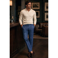 Santorelli Platinum Loro Piana New Zealand Wool Stretch Pants in Navy — Size 38 // Preowned