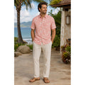 Tommy Bahama San Lucio Stretch Island Zone Short Sleeve Button Down in Coral White — Size XS